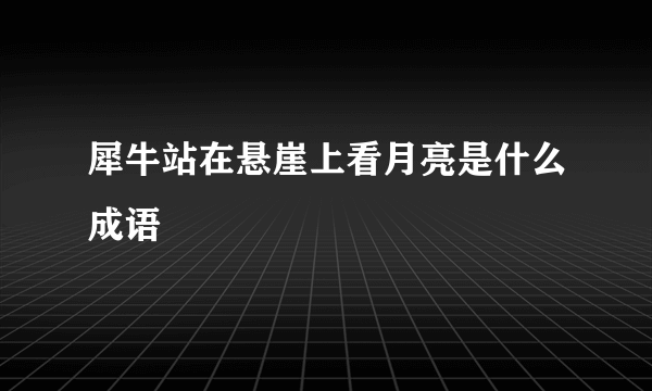 犀牛站在悬崖上看月亮是什么成语