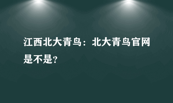 江西北大青鸟：北大青鸟官网是不是？