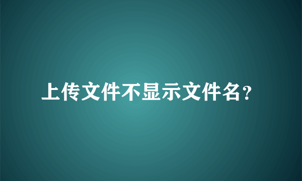 上传文件不显示文件名？