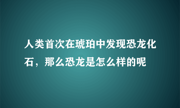 人类首次在琥珀中发现恐龙化石，那么恐龙是怎么样的呢