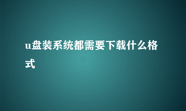 u盘装系统都需要下载什么格式