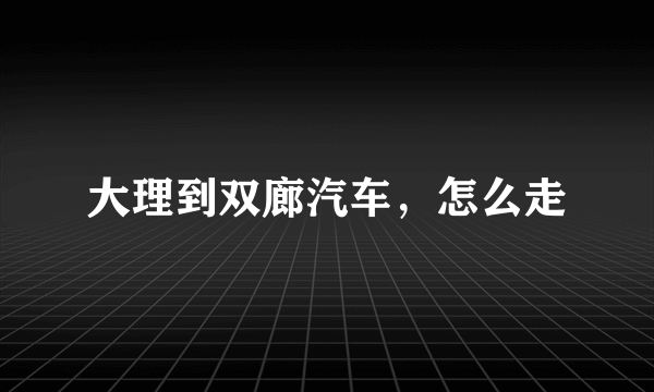 大理到双廊汽车，怎么走