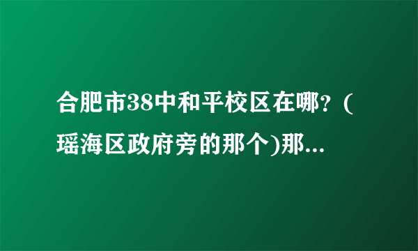 合肥市38中和平校区在哪？(瑶海区政府旁的那个)那里有什么车经过？