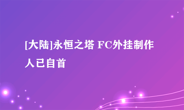 [大陆]永恒之塔 FC外挂制作人已自首