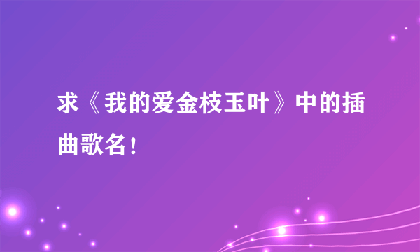 求《我的爱金枝玉叶》中的插曲歌名！