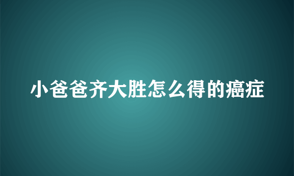 小爸爸齐大胜怎么得的癌症