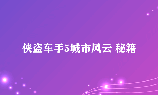 侠盗车手5城市风云 秘籍