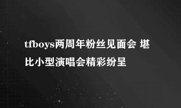 tfboys两周年粉丝见面会 堪比小型演唱会精彩纷呈