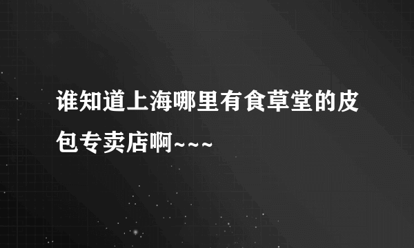 谁知道上海哪里有食草堂的皮包专卖店啊~~~