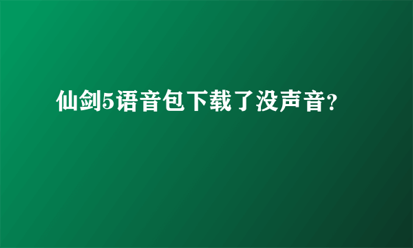 仙剑5语音包下载了没声音？