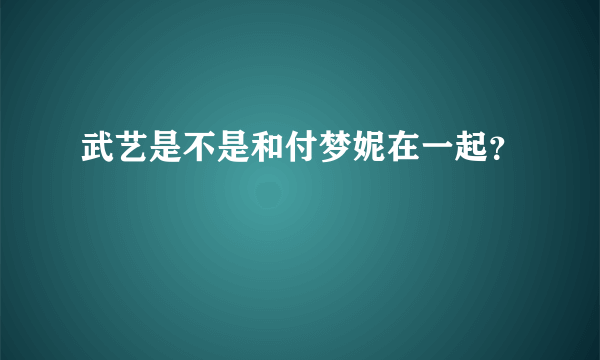 武艺是不是和付梦妮在一起？