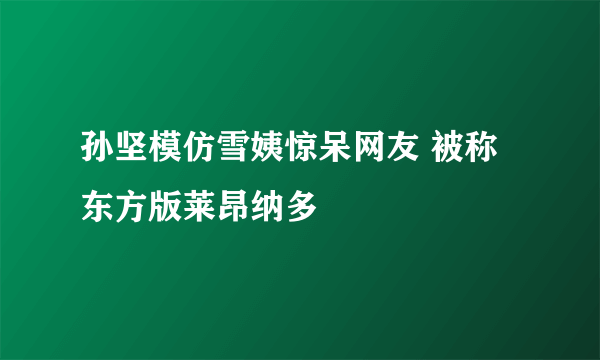 孙坚模仿雪姨惊呆网友 被称东方版莱昂纳多