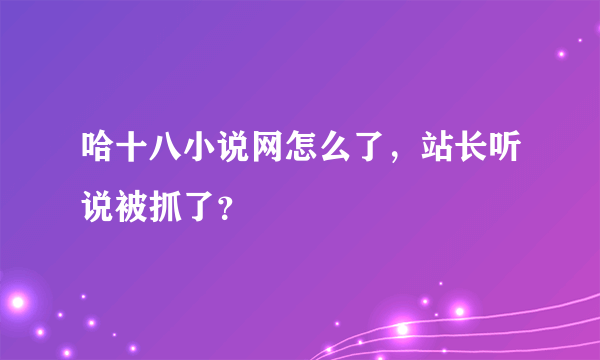 哈十八小说网怎么了，站长听说被抓了？