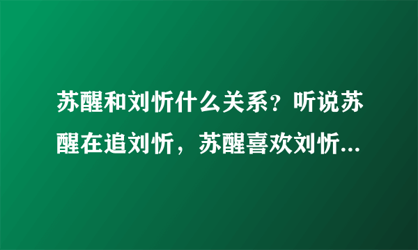 苏醒和刘忻什么关系？听说苏醒在追刘忻，苏醒喜欢刘忻吗？我希望他俩在一块~~