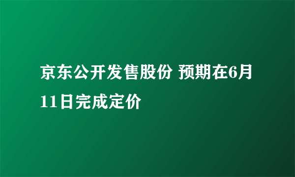 京东公开发售股份 预期在6月11日完成定价