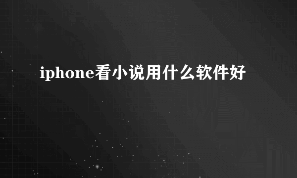 iphone看小说用什么软件好