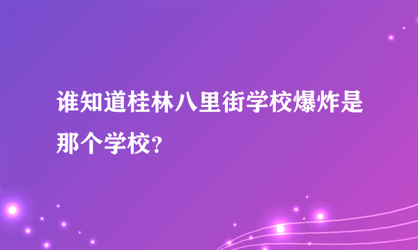 谁知道桂林八里街学校爆炸是那个学校？