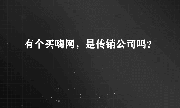 有个买嗨网，是传销公司吗？