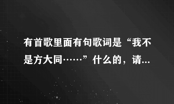 有首歌里面有句歌词是“我不是方大同……”什么的，请问是什么歌啊