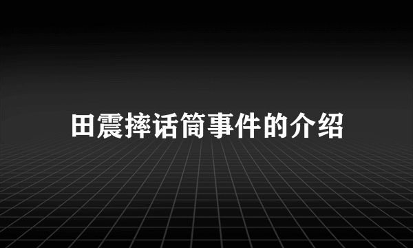 田震摔话筒事件的介绍