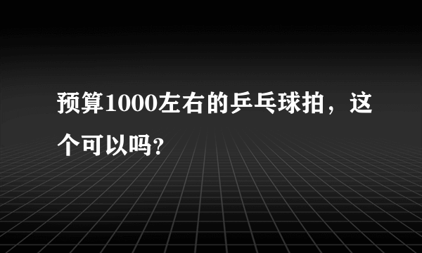 预算1000左右的乒乓球拍，这个可以吗？