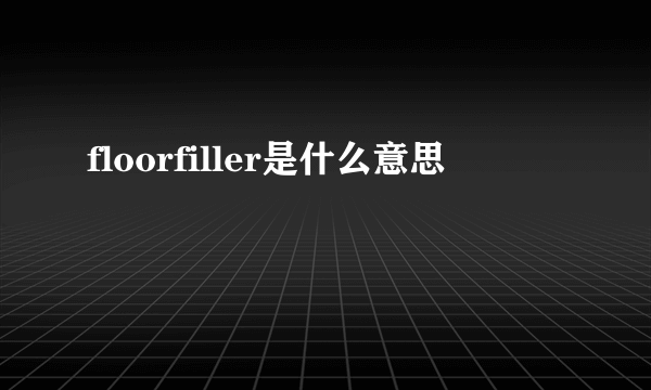 floorfiller是什么意思