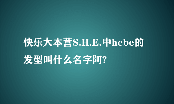 快乐大本营S.H.E.中hebe的发型叫什么名字阿?