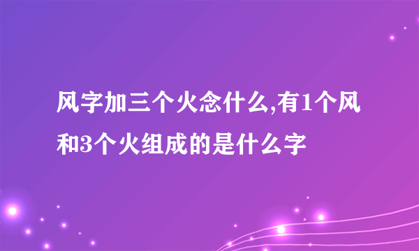 风字加三个火念什么,有1个风和3个火组成的是什么字