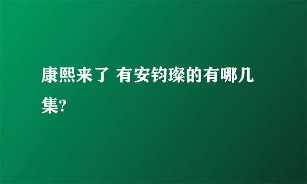 康熙来了 有安钧璨的有哪几集?