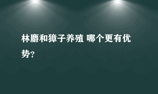 林麝和獐子养殖 哪个更有优势？