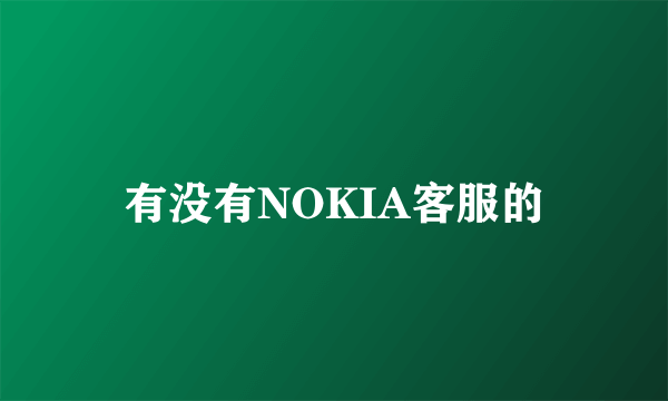 有没有NOKIA客服的