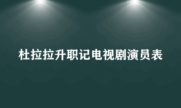 杜拉拉升职记电视剧演员表