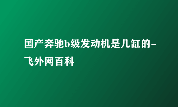 国产奔驰b级发动机是几缸的-飞外网百科