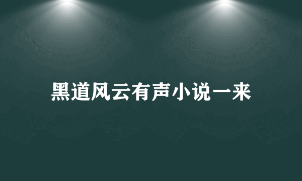 黑道风云有声小说一来