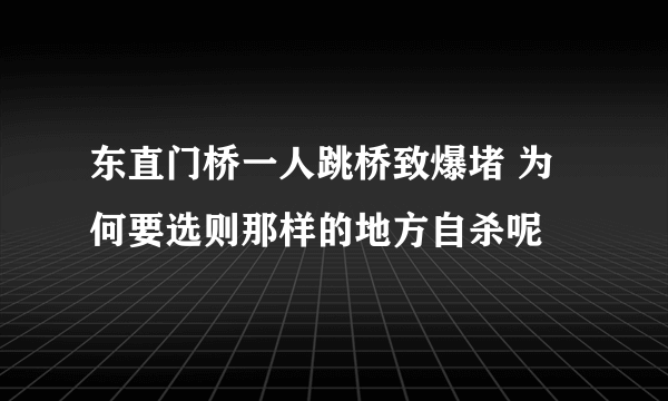 东直门桥一人跳桥致爆堵 为何要选则那样的地方自杀呢