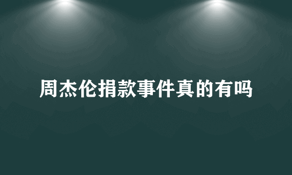 周杰伦捐款事件真的有吗