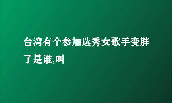 台湾有个参加选秀女歌手变胖了是谁,叫