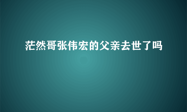 茫然哥张伟宏的父亲去世了吗