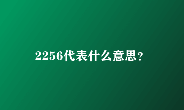 2256代表什么意思？