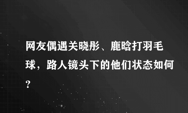 网友偶遇关晓彤、鹿晗打羽毛球，路人镜头下的他们状态如何？