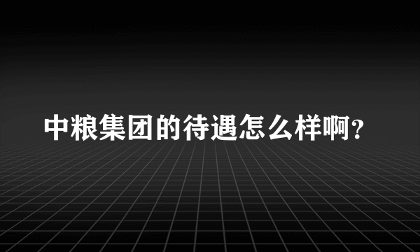 中粮集团的待遇怎么样啊？