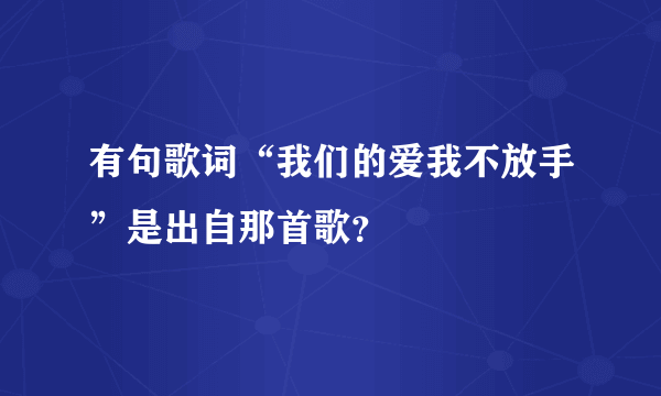 有句歌词“我们的爱我不放手”是出自那首歌？