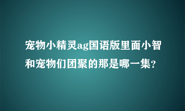 宠物小精灵ag国语版里面小智和宠物们团聚的那是哪一集？