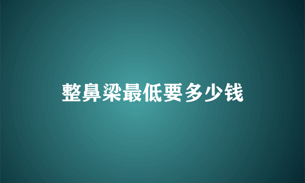 整鼻梁最低要多少钱