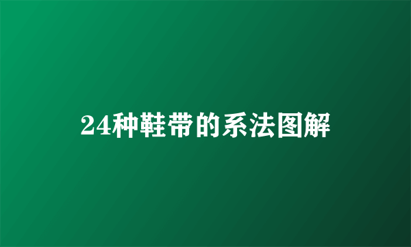 24种鞋带的系法图解