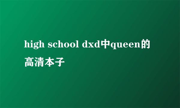 high school dxd中queen的高清本子