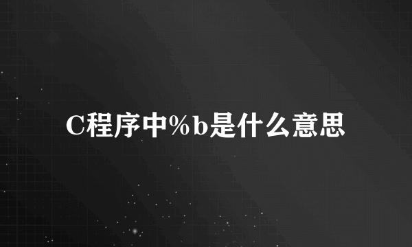 C程序中%b是什么意思