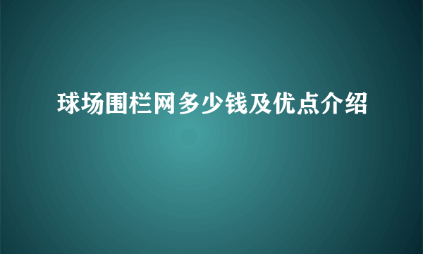 球场围栏网多少钱及优点介绍