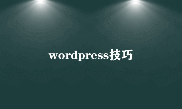 wordpress技巧