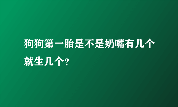 狗狗第一胎是不是奶嘴有几个就生几个？